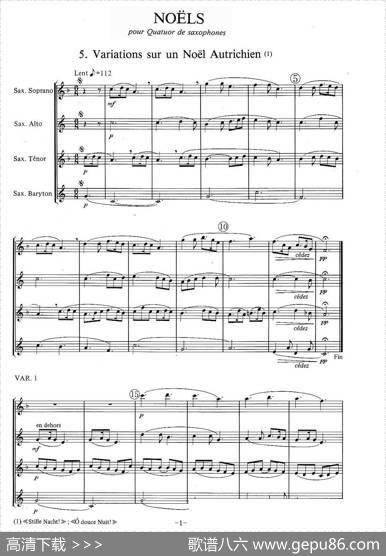 jeanBouvard编写的6首萨克斯四重奏之五|jean、Bouvard
