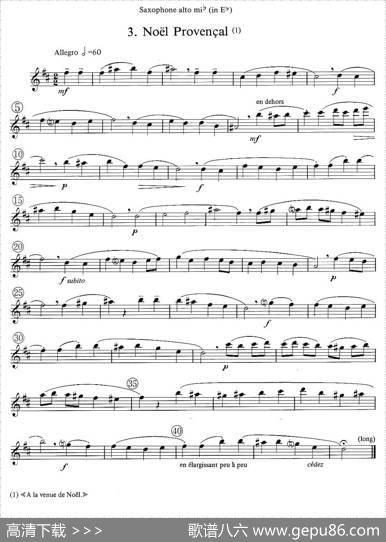 jeanBouvard编写的6首萨克斯四重奏（中音萨克斯分谱）|jean、Bouvard
