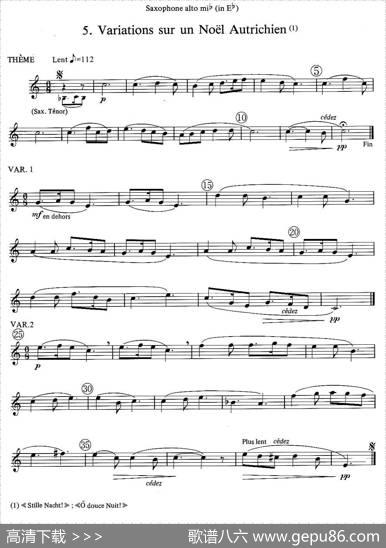 jeanBouvard编写的6首萨克斯四重奏（中音萨克斯分谱）|jean、Bouvard