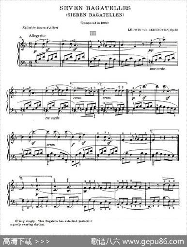 贝多芬钢琴小品（Bagatelles）（Op.33之3）|贝多芬