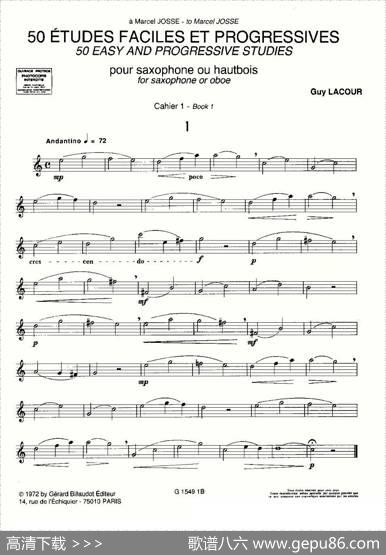 GuyLacour50首萨克斯练习曲之一|Guy、Lacour