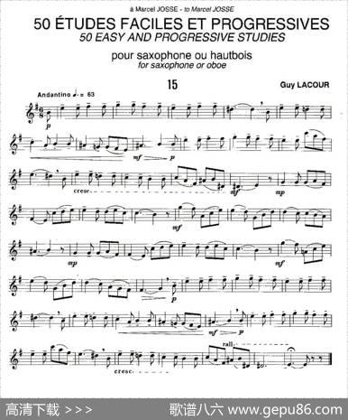 GuyLacour50首萨克斯练习曲之15|Guy、Lacour