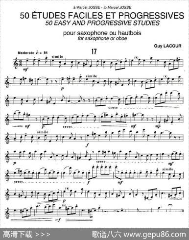 GuyLacour50首萨克斯练习曲之17|Guy、Lacour