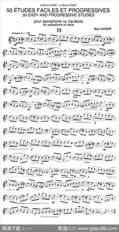 GuyLacour50首萨克斯练习曲之25|Guy、Lacour