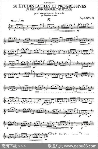 GuyLacour50首萨克斯练习曲之27|Guy、Lacour