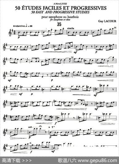 GuyLacour50首萨克斯练习曲之35|Guy、Lacour