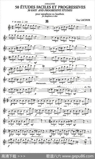 GuyLacour50首萨克斯练习曲之36|Guy、Lacour