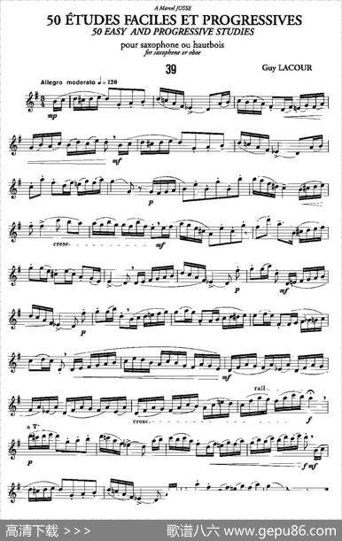 GuyLacour50首萨克斯练习曲之39|Guy、Lacour