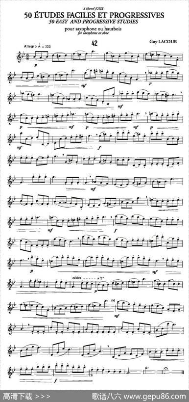 GuyLacour50首萨克斯练习曲之42|Guy、Lacour