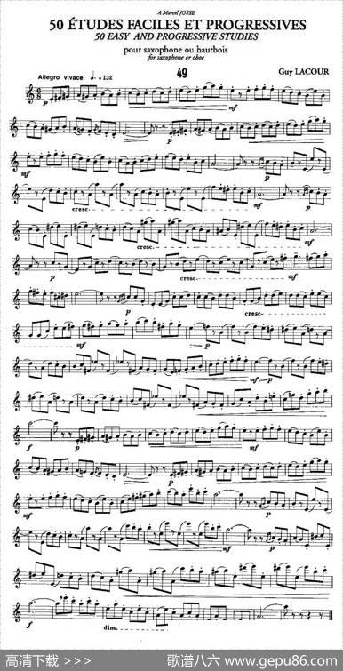 GuyLacour50首萨克斯练习曲之49|Guy、Lacour