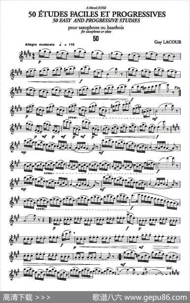 GuyLacour50首萨克斯练习曲之50|Guy、Lacour