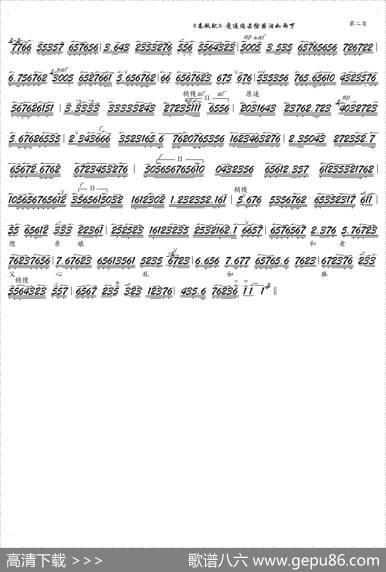 《春秋配》受逼迫去捡柴泪如雨下（京剧《春秋配》选段、琴谱）