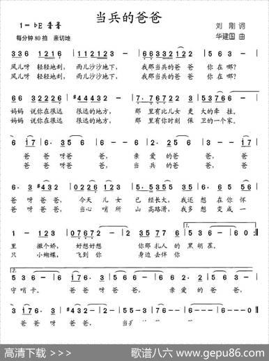 当兵的爸爸（刘刚词华建国曲） - 刘刚|华建国