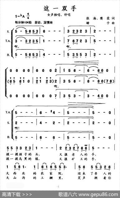 这一双手（张海、樊荣词珊卡曲、独唱+伴唱） - 张海、樊荣|珊卡