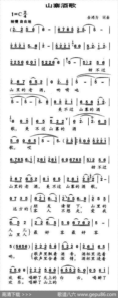 山寨酒歌 - 金鸿为|金鸿为