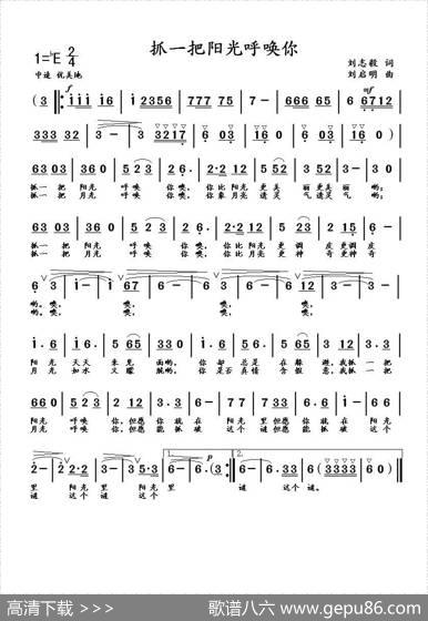 抓一把阳光呼唤你（刘志毅词刘启明曲） - 刘志毅|刘启明