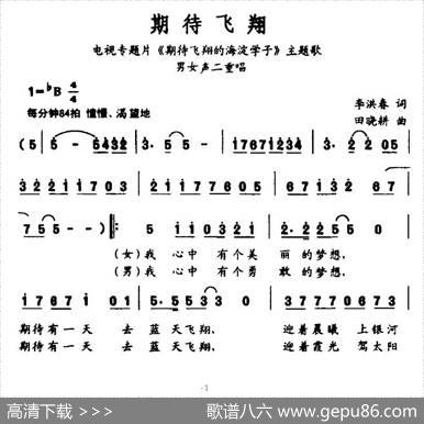 期待飞翔（电视专题片《期待飞翔的海淀学子》主题歌） - 李洪春|田晓耕