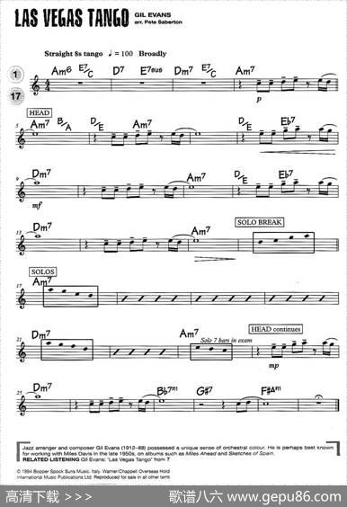 15首次中音爵士练习