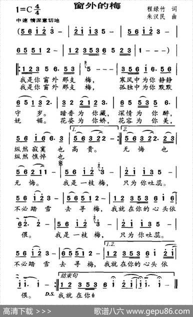窗外的梅（程绿竹词朱汉民曲） - 程绿竹|朱汉民