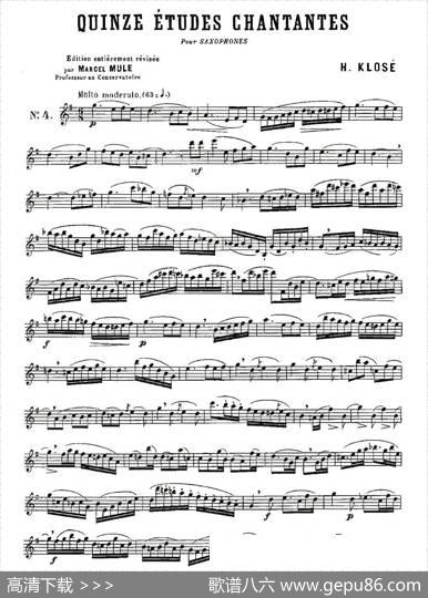 KloseEtudesChantantesPourSaxophone（练习曲之四）