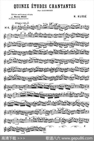 KloseEtudesChantantesPourSaxophone（练习曲之六）