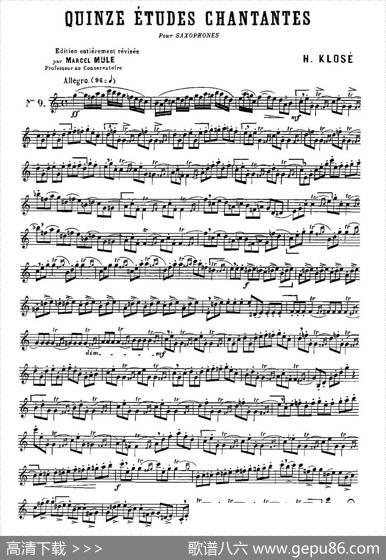 KloseEtudesChantantesPourSaxophone（练习曲之九）