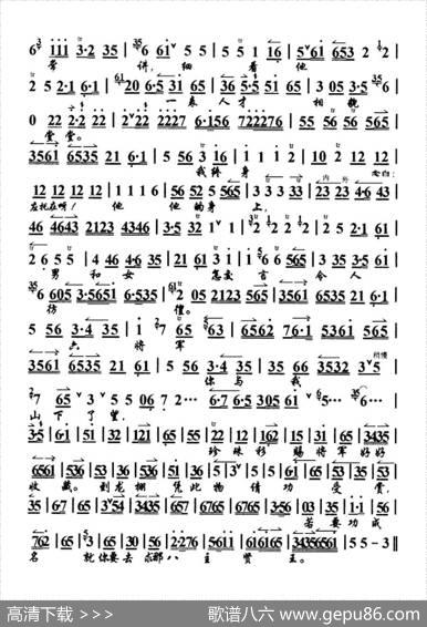 天波府忠良将宫中久仰（《状元媒》选段、琴谱）