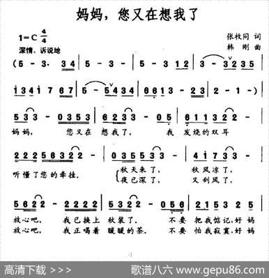 妈妈，您又在想我了 - 张枚同|韩刚
