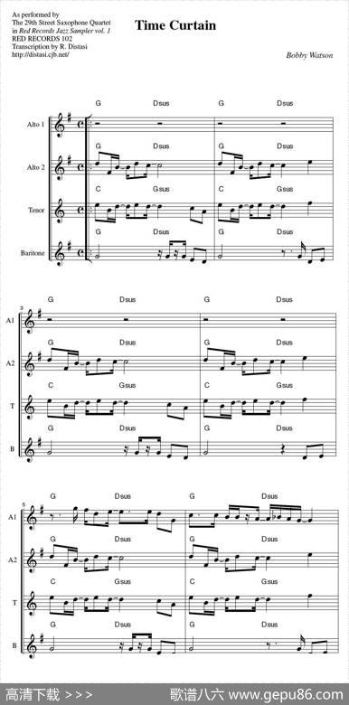 29thStreetSaxophoneQuartet-Timecurtain（四重奏）