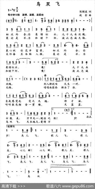 鸟双飞 - 陈颖波龙荣艳|赵金