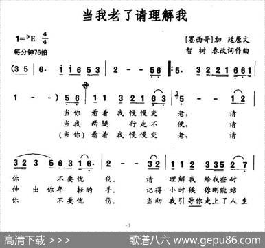 当我老了请理解我（智春树改词作曲）