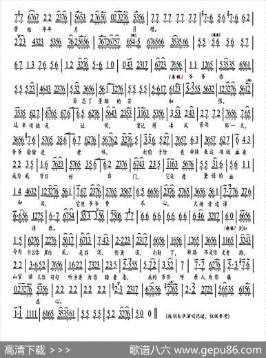 我从小无爹无娘无人问（《黛诺》选段、琴谱）