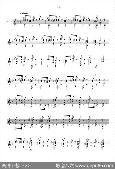 索尔·克斯特26首练习曲之1——5