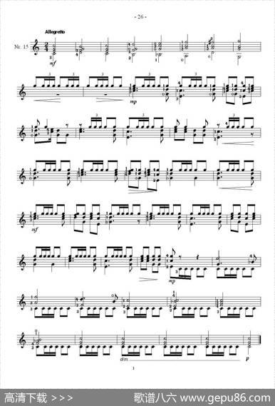 索尔·克斯特26首练习曲之11——15