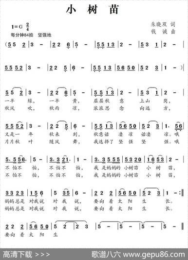 小树苗（朱晓双词钱诚曲） - 朱晓双|钱诚
