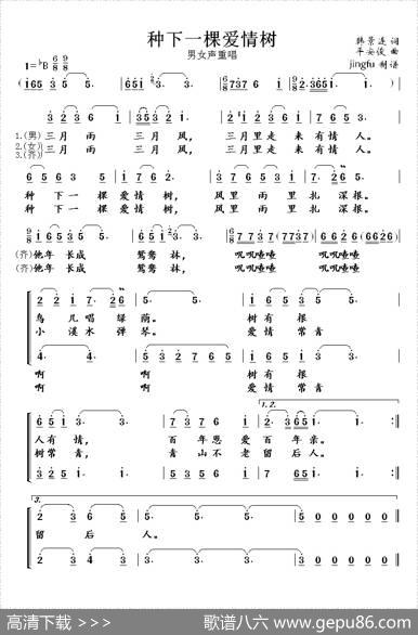 种下一棵爱情树（韩景连词平安俊曲） - 韩景连|平安俊