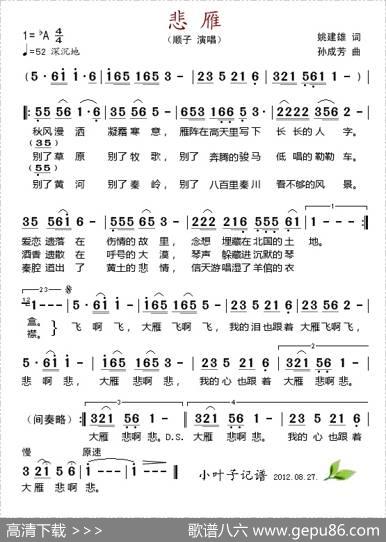 悲雁 - 姚建雄|孙成芳