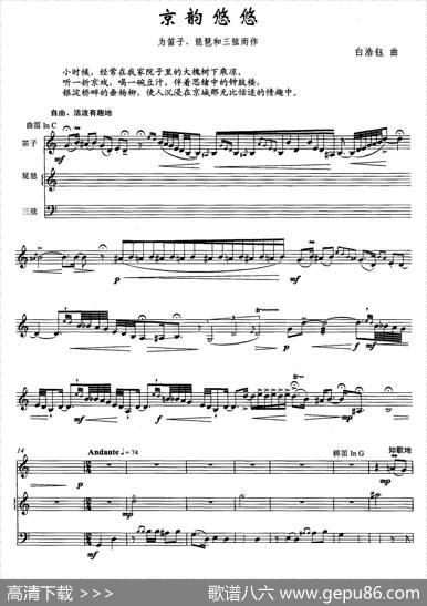 京韵悠悠（笛子+琵琶+三弦）|白浩钰