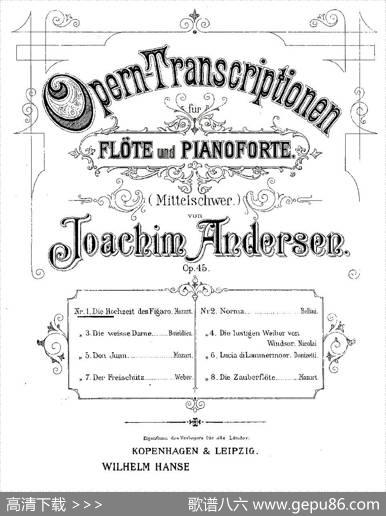 Opern-Transcriptionen.Op.45-1（长笛+钢琴伴奏）