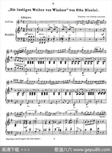 Opern-Transcriptionen.Op.45-4（长笛+钢琴伴奏）