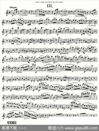 ThreeEasyDuets,Op.102之第一长笛（三首简易重奏曲作品102号）|Tulou（图露）