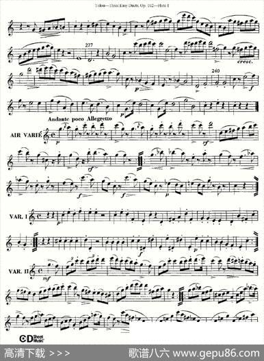 ThreeEasyDuets,Op.102之第一长笛（三首简易重奏曲作品102号）|Tulou（图露）