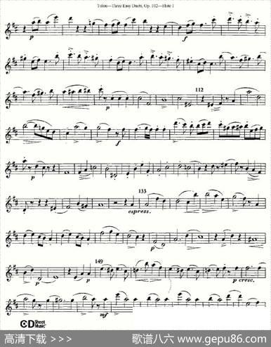 ThreeEasyDuets,Op.102之第一长笛（三首简易重奏曲作品102号）|Tulou（图露）