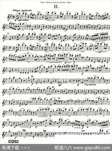 ThreeEasyDuets,Op.102之第一长笛（三首简易重奏曲作品102号）|Tulou（图露）