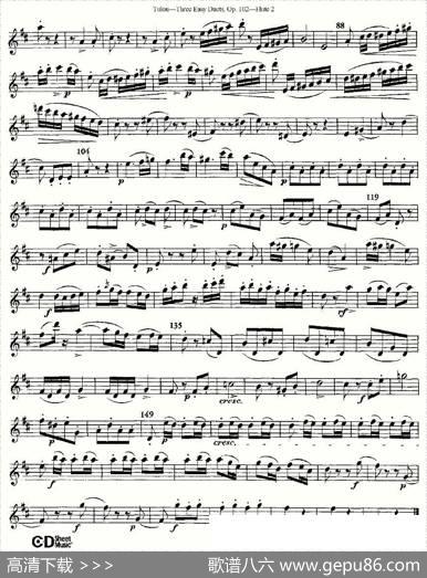 ThreeEasyDuets,Op.102之第二长笛（三首简易重奏曲作品102号）|Tulou（图露）