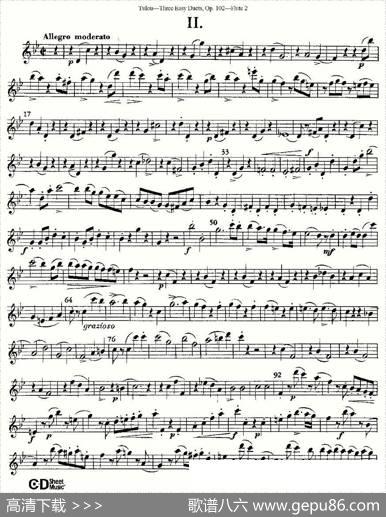 ThreeEasyDuets,Op.102之第二长笛（三首简易重奏曲作品102号）|Tulou（图露）