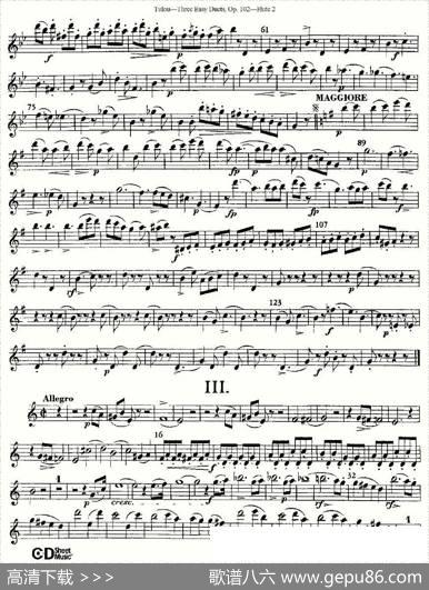 ThreeEasyDuets,Op.102之第二长笛（三首简易重奏曲作品102号）|Tulou（图露）