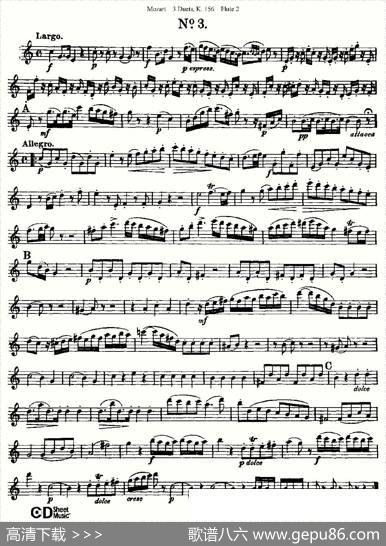 3DuetsK.156之第二长笛（二重奏三首K156号）|Mozart、（莫扎特）
