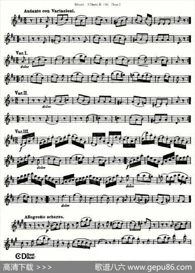 3DuetsK.156之第二长笛（二重奏三首K156号）|Mozart、（莫扎特）
