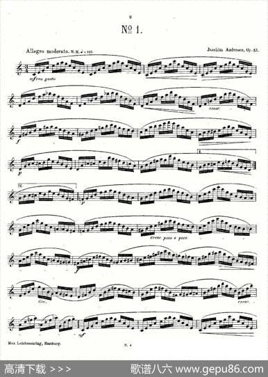 24首长笛练习曲Op.15之1—5|Andersen、（安德森）